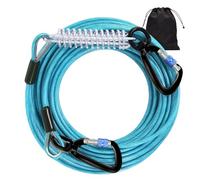 Snagle Paw Heavy Duty Long Dog Leads for Yard 200FT-1000LBS Break Strength,Dog Tie Out Cable with Swivel Lockable Hook & Spring,Chew Proof Dog Chain for Outside,Dog Run Cable for Medium Large Dogs