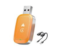 SNAHLPER Wireless CarPlay Adapter for Porsche 911 Macan Cayenne Panamera, 2 in 1 CarPlay and Android Auto Adapter, Convert Wired to Bluetooth Wireless Carplay,Orange