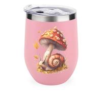 Snail and Mushroom Stainless Steel Wine Tumbler Bulk with Lid Double Wall Vacuum Insulated Cup Glass Keeping Cold & Hot