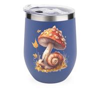 Snail and Mushroom Stainless Steel Wine Tumbler Bulk with Lid Double Wall Vacuum Insulated Cup Glass Keeping Cold & Hot
