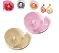 Snail Automatic Drain Basket, 2025 New Rotating Fruit & Vegetable Washing Bowl with Strainer, Portable Drainer Fruits Washing Basin, Multipurpose Rinse Drain Basket (White+Pink)