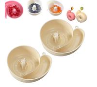 Snail Automatic Drain Basket, 2025 New Rotating Fruit & Vegetable Washing Bowl with Strainer, Portable Drainer Fruits Washing Basin, Multipurpose Rinse Drain Basket (2pcs White)