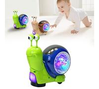 Snail Baby Toys,Crawling Walking Snail Toys With Musical Light, Musical Light Interactive Crawling Sensory Toy,Educational Learning Crawl Toy for 1 2 3 Year Old Boys Girls (GN)