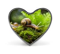 Snail Crawling Button Pin Elegant Heart Lapel Pin Fashion Love Printed Brooch Badge Funny Enamel Pins Brooch Pins Pinback Button Badges for Bag Jacket Clothes Accessories