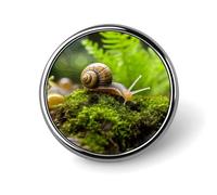 Snail Crawling Button Pin Personalized Metal Lapel Pins Badges Classic Round Brooch Pin Novelty Unique Enamel Pins Cute Funny Pinback Button Badge for Jackets Backpacks Bags Coat