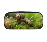 Snail Crawling Pencil Case Waterproof Leather Pencil Pouch Multi-purpose Aesthetic Makeup Bag Cute Pen Bag Large Cosmetic Bag for Office Stationery, Travel