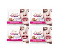 Snail-Derived Reconstructed Collagen Anti-Wrinkle Nourishing Lip Mask - Deeply Moisturises & Repairs Dry Chapped Lips, Leaves Lips Plump, Soft & Smooth, Gentle Hydrating Lip Care for Daily Use (4Pc)