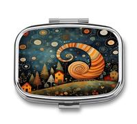Snail Element Picture Cute Travel Pill Organizer Compact and Portable Pill Box,Pill Case for Travel Essentials for Pocket Purse