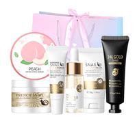 Snail Essence Skin Care Sets & Kits, 6PCS Snail Skincare Sets, Skincare Gift Set for Teenage Girls, Pamper Sets for Women Gifts, Facial Kit - Eye Cream,Serum,2*Moisturizers ,Peel Off Mask,Scrubs