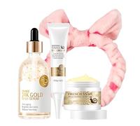 Snail Essence Skin Care Sets & Kits, Snail Anti-Aging Skincare Gift Set, Pamper Sets for Women Gifts, Skincare Set for Teenagers Girls, Smooth Fine Lines, Serum,Eye Cream,Moisturizer,Hair Band