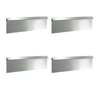 Snail Fence Pack of 4 Silver Galvanised Steel 100 x 3.5 x 25 cm Flower Bed Border Lawn Edging Mowing Edge Weatherproof Flexible Palisade for Garden Patio Path Border and Landscaping
