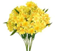 SNAIL GARDEN 2 Bunches 120 Blooms Artificial Daffodils, 48cm Silk Narcissus,Faux Daffodils for Home Garden Office Wedding Party Decor, DIY Flower Arrangements