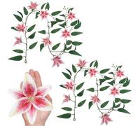 SNAIL GARDEN 2 Pack (223CM/7.3Ft) Artificial Lilies Flower Garland, Pink Lilies Floral Garland with 8 Large Blooms Each, Fake Flower Vines for Decoration for Home,Garden,Table Centerpiece,DIY Wreath