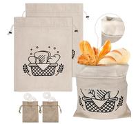SNAIL GARDEN 2 Pack 45×35cm TPU Inner Bread Bags,Reusable Linen Bags for Sourdough Storage,with 2 Pack Moisture Absorbers Bags,Bread Bag to Keep Bread Fresh,Food Bags for Homemade Bread Storage