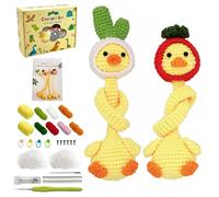 SNAIL GARDEN 2Pack Long-Neck Duck Crochet Kit for Beginners - DIY Amigurumi Animal Craft Set with Step-by-Step Video Tutorials, Complete Crochet Yarn Supplies for Adults,Gift for Crochet Lovers