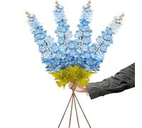 SNAIL GARDEN 4 Pcs Artificial Delphinium Flower with Long Stem,120cm Silk Artificial Larkspur Stem for Tall Vase,Denser Faux Delphinium Fake Flowers for Home Office Garden Wedding Party Decor