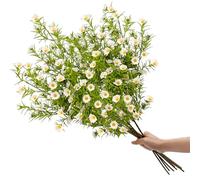 SNAIL GARDEN 6 Bundles 192 Heads Artificial Daisies, Realistic Faux White Daisy Flowers with Detachable Stems for DIY Home Decor, Wedding, Vase Arrangements (68cm, Fresh Style)