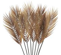 SNAIL GARDEN 8Pcs Fall Artificial Palm Leaves, 26.4" Faux Palm Fronds Autumn Leaf with Stem Greenery Branches for Home Tall Vase Indoor Outdoor Table Centerpiece Fireplace Decor