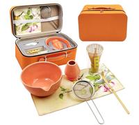 SNAIL GARDEN Premium Matcha Tea Set with PU Case & Bamboo Whisk & Ceramic Bowl - 8PCS Luxury Matcha Maker Kit, Spout Design,Complete Ceremony Accessories | Matcha Gift Set