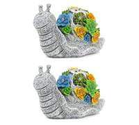 ILFD Group Ltd Solar Snail Garden Ornament 23Cm / 9" - Pack Of 2