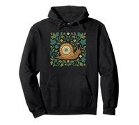 Snail Graphic Tee Folk Pattern Botany Art Cottagecore Snail Pullover Hoodie