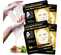 Snail Mucin Collagen Face Mask, Korean Glass Skin Collagen Mask with Snail Protein, Hydrogel Sheet Mask Revitalizes Skincare, Deep Nourishment, Anti-Aging,Strengthening Skin Barriers,Reduce Fine Lines