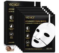 Snail Mucin Mask - Collagen Face Mask, 6 EA Face Sheet Mask with Advanced Snail Mucin Serum, Hydrating Facial Masks Skincare, Overnight Hydrogel Face Mask for Women, Korean Skin Care