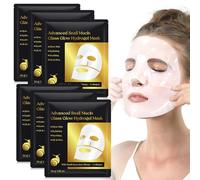 Snail Mucin Sheet Mask,Hydrogel Collagen Mask - Face Masks Skincare,Self Care, Stocking Stuffers, Deep Moisturizing,Boost Collagen & Elastin,Gifts for Women, Face Masks for Dry Skin (Black Gold -6Pcs)