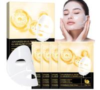 Snail Mucin Sheet Mask,Hydrogel Collagen Mask - Face Masks Skincare,Self Care, Stocking Stuffers, Deep Moisturizing,Boost Collagen & Elastin,Gifts for Women, Face Masks for Dry Skin (Yellow -4Pcs)