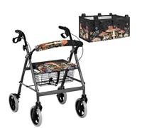 Snail Mushroom Rollator Seat and Back Rest Covers and Under Seat Storage Bag for Drive Rollators 3 Piece Rollator Walker Accessories for Senior