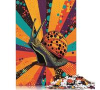 Snail Pop Art Rainbow Snail Funky Garden Creature Puzzle Jigsaws 500 Pieces for Adults Puzzles for Adults Family Entertainment Toys 500pcs (52x38cm)