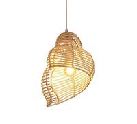 Snail Rattan Chandelier Hand Woven Lampshade Wicker Hanging Light Fixture Vintage Bamboo Woven Light Creative Personality Cafe Restaurant Balcony
