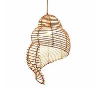 Snail Rattan Chandelier Vintage Bamboo Woven Light Rattan E27 Pendant Light Handmade Nordic Wicker Lamp, Creative Personality Cafe Restaurant Balcony Chandelier