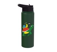 Snail Rides on The Back of Turtle comicstyle Snails Slug Stainless Steel Insulated Water Bottle