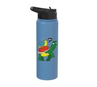 Snail Rides on The Back of Turtle comicstyle Snails Slug Stainless Steel Insulated Water Bottle