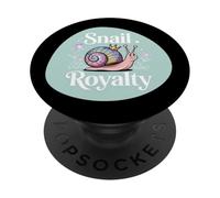 Snail Royalty Pastel Crown Cozy Pink Forestcore Cute PopSockets Adhesive PopGrip