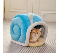 Snail Shape Cat Bed Cave, Cozy Enclosed Hideaway for Indoor Cats & Small Dogs, Warm Winter Covered Bed with Non-Slip Bottom, Cute Cat House Indoor for Kittens to Sleep (L)