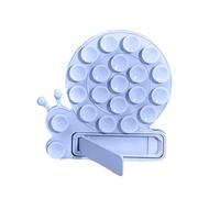 Snail Shape Silicone Suction Cup Phone Holders, Silicon Adhesive Phone Stand Sticky Foldable Silicone Stand for Driving Fitness Cooking Shower Blue