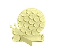 Snail Shape Silicone Suction Cup Phone Holders, Silicon Adhesive Phone Stand Sticky Foldable Silicone Stand for Driving Fitness Cooking Shower Yellow