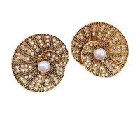 Snail Shell Round Stud Earrings for Women Boho Chic Y2K Retro Spiral Statement Studs, Unique Minimalist Earrings for Daily Wear, Wedding Guest, Brunch, Date Night & Gift for Her