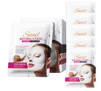 Snail Slime Mask, Organic Collagen Real Deep Mask, Deep-Effective Organic Collagen Mask with Hyaluronic Acid, Moisturising Mask for Dry, Sensitive Skin (Pack of 10)