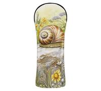 Snail Slowly Moving on The Stone Golf Club Head Covers Premium Leather Headcovers with Number Tag for Woods and Driver Fairway Hybrid golf driver