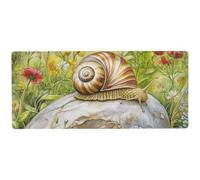 Snail Slowly Moving on The Stone modern mouse pad anime for desk waterproof cute mousepad 31.5 x 11.8in