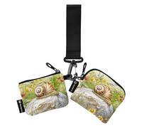 Snail Slowly Moving on The Stone Women's Coin Purses Card Cases Mini Fashion Identity Card Protector with Wristlet Strap for Lady 2 Packs tarjetas de credito para