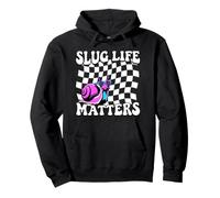 Snail Slug Retro Humorous Graphic Slug Life Matters Pullover Hoodie