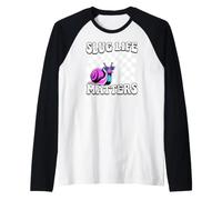 Snail Slug Retro Humorous Graphic Slug Life Matters Raglan Baseball Tee