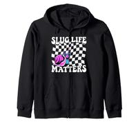 Snail Slug Retro Humorous Graphic Slug Life Matters Zip Hoodie