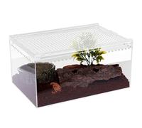 Snail Tank Acrylic Reptile Enclosure Breeding Box Terrarium Cage Mantis Enclosure(30x20x15cm)