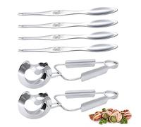 Snail Tong and Snail Fork Set, Stainless Steel Escargot Tableware 2 in 1 Seafood Forks Snail,Crab,Lobster Picking Tools for Restaurant Serving Pack of 6