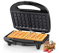 Snailar Waffle Maker, 2 Slice Non-Stick Waffle Iron, Belgian Waffle Machine with Indicator Lights, PFOA Free, Perfect for Breakfast and Snacks, 750W